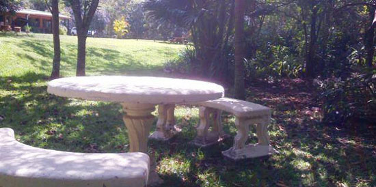 View of Outspan Inn's gardens