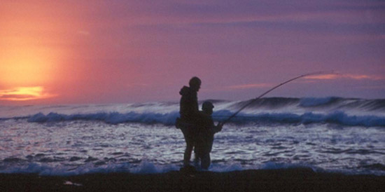 Father and son fishing