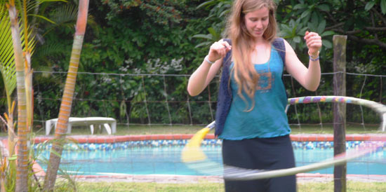 A guest having fun on The Outspan Inn's lawns