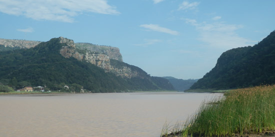Port St Johns as seen from across the river