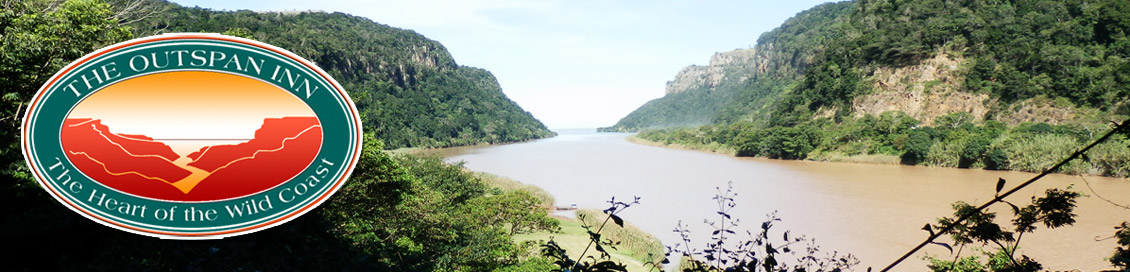 A view of the Mzimvubu River, with Port St Johns in the distance