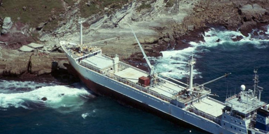 One of the many shipwrecks on the Wild Coast