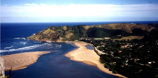 An aerial view of Port St Johns - 'The Emerald Gem Of The Wild Coast'
