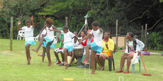 Xhosa children performing a traditional dance